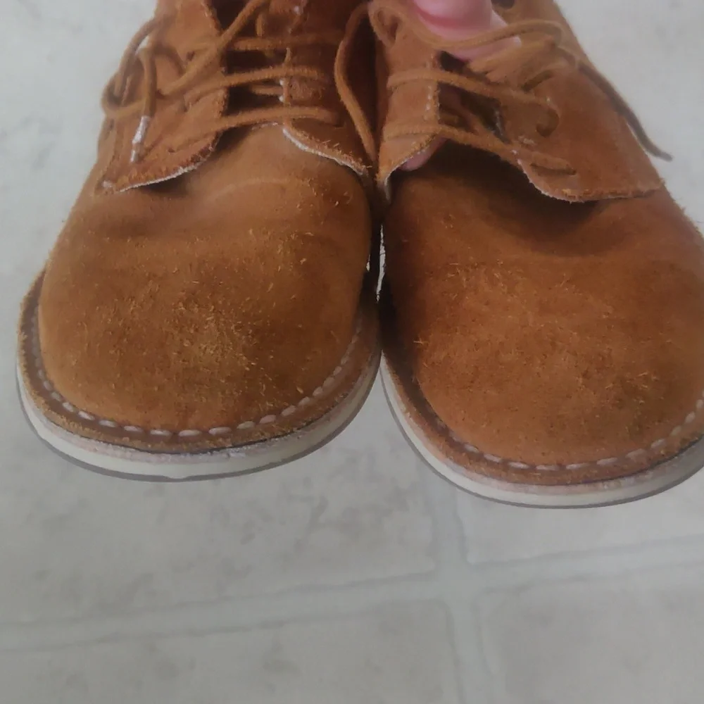 Zara Boys Tan Suede Moccasins Shoes Vintage Inspired Retro Y2K Lace Up Made In S